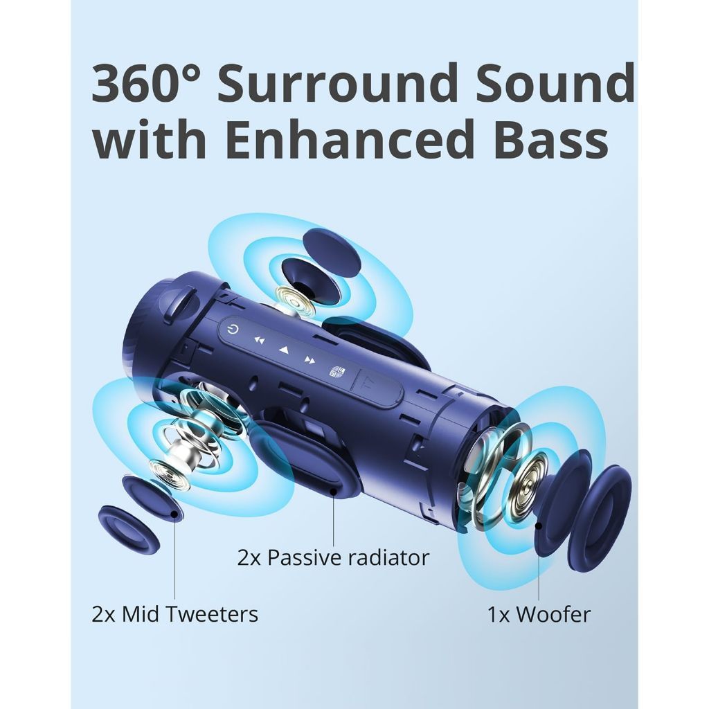 Tronsmart T7 Bluetooth speaker with LED Light and Waterproof speaker 12hours play time VMI Direct