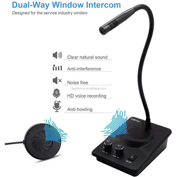 DAYTECH Window Speaker Intercom System Dual-Way Counter Intercom System VMI Direct