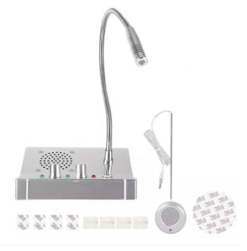 Anti-Interference Window Microphone with flexible gooseneck and base unit for clear communication