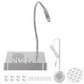Anti-Interference Window Microphone with flexible gooseneck and accessories in silver