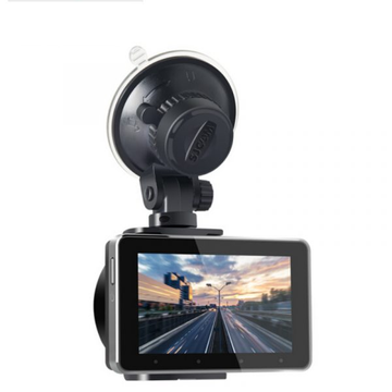 VMIDirect 1080P Dash Cam with suction mount, capturing high-definition road footage