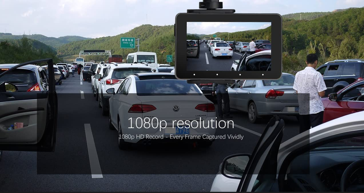 VMIDirect 1080P Dash Cam capturing road traffic with high-definition clarity