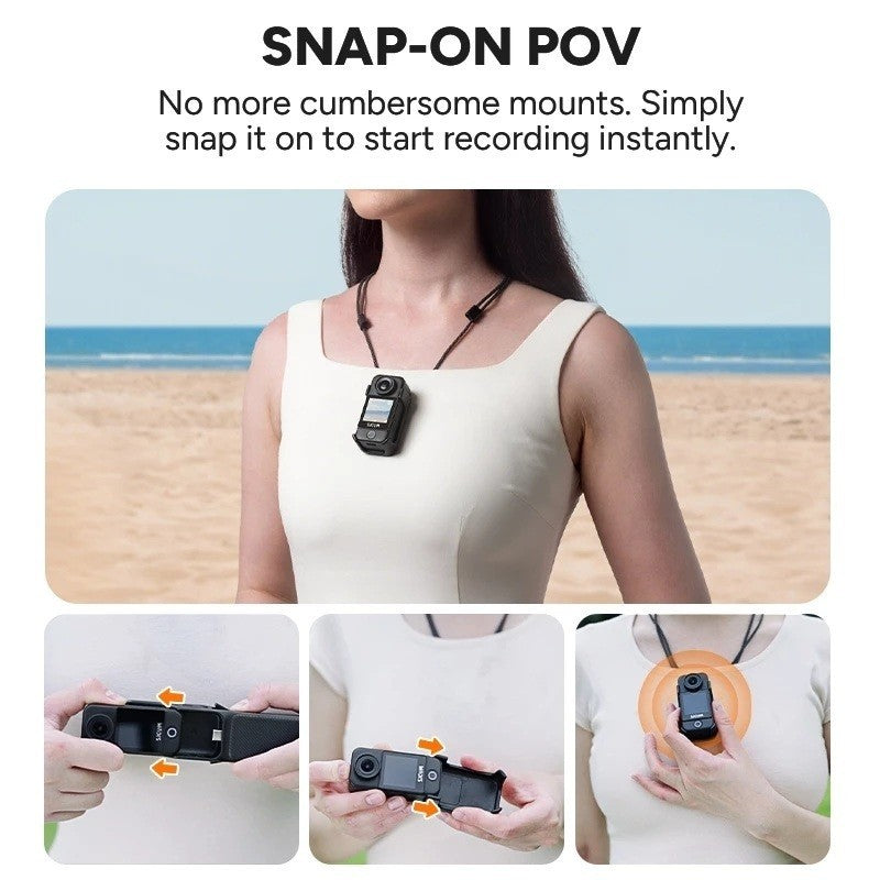 VMIDirect 4K Action Camera with Snap-On POV Design for Easy, Instant Recording Anywhere