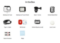 VMIDirect Action Camera accessories including Active Dual Screen, waterproof case, and more
