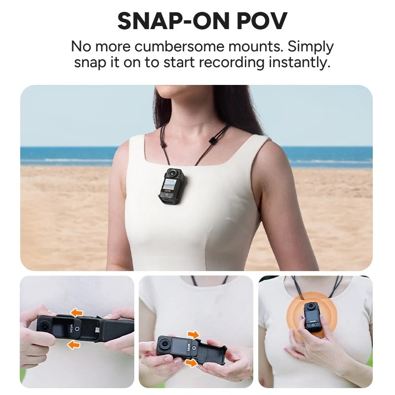 SJCam C400 4K action camera with snap-on design for hands-free recording on the go