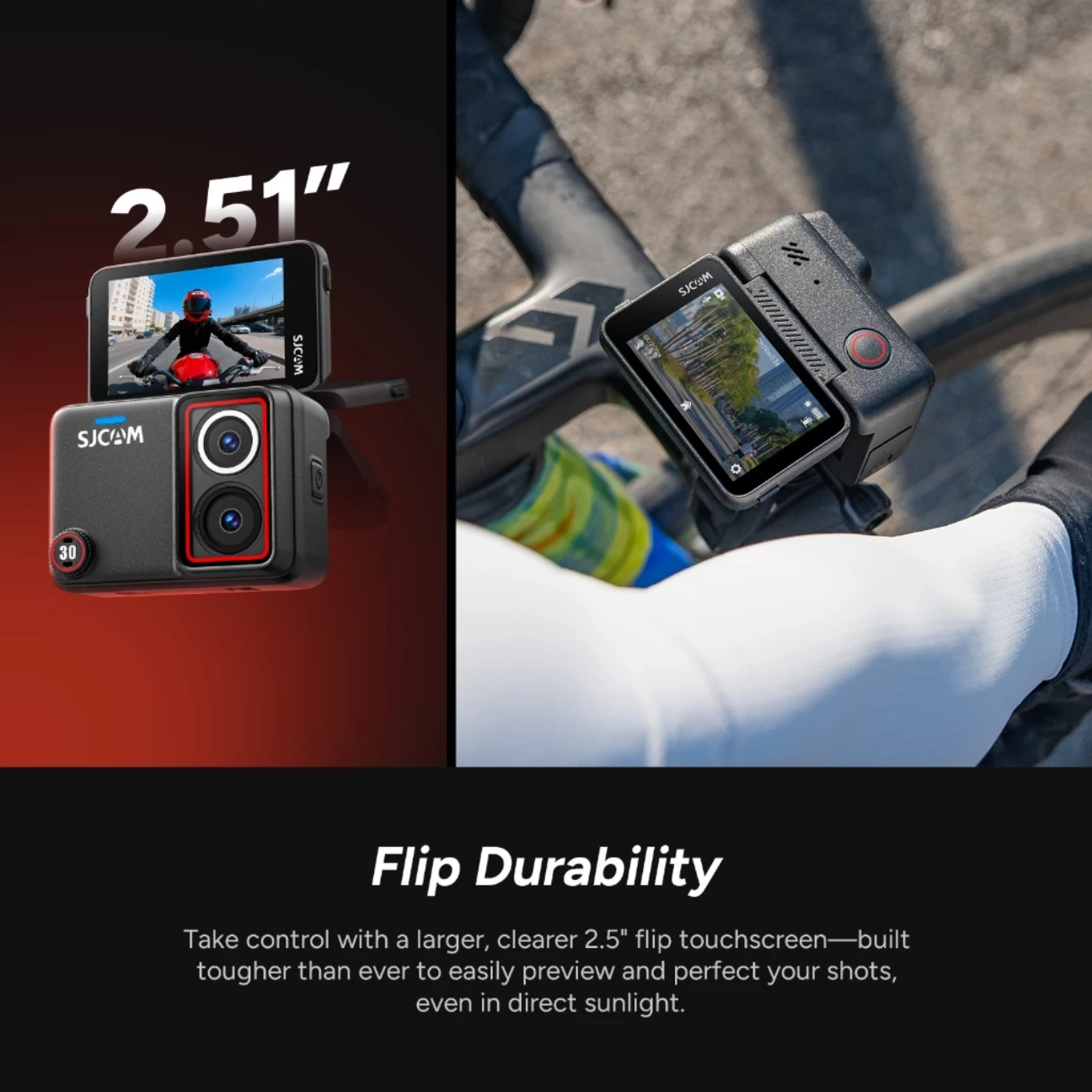 VMIDirect Dual Lens 8K Action Camera with 2.5 inch flip touchscreen for easy shot adjustments