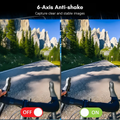 VMIDirect Dual Touchscreen 4K Modular Action Camera showcasing 6-Axis Anti-shake feature for stable images