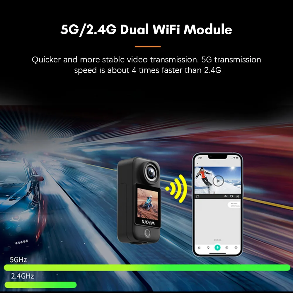 VMIDirect Dual Touchscreen 4K Modular Action Camera with 5G WiFi module for stable video transmission