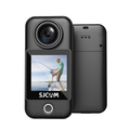 VMIDirect Dual Touchscreen 4K Modular Action Camera with user capturing footage while fishing