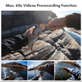 VMIDirect Dual Touchscreen 4K Modular Action Camera capturing fishing action on rocky shore