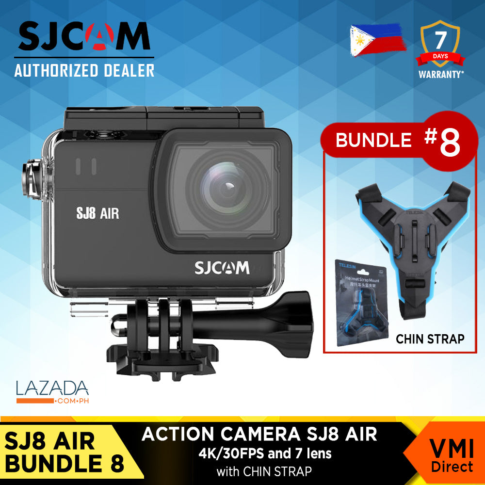 SJ8 Air Action Camera by VMIDirect with Chin Strap for Helmet Vlogging Camera enthusiasts
