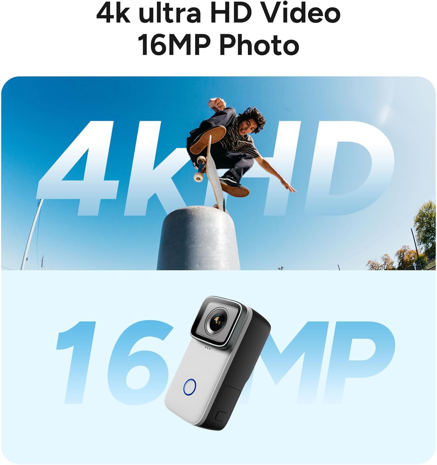 VMIDirect Mini Thumb Camera capturing 4K ultra HD video and 16MP photos for action sports enthusiasts