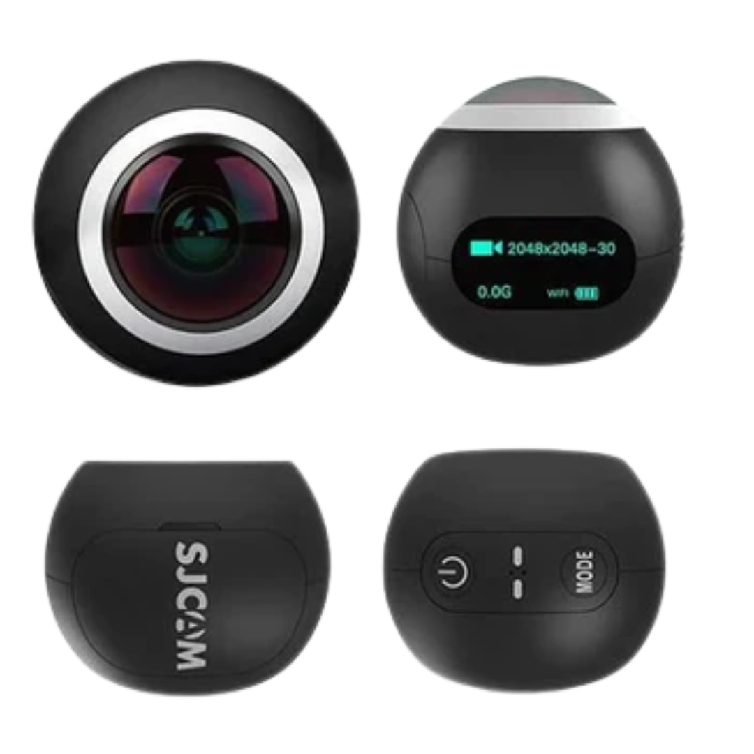 SJCAM SJ360 Action Camera showcasing a compact design with a large lens and digital display