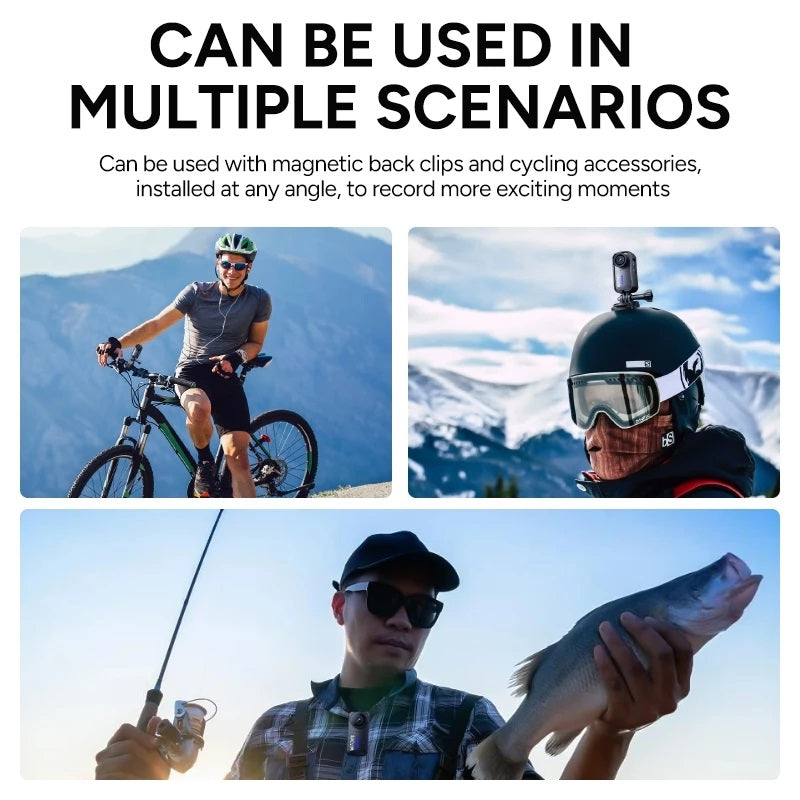 VMIDirect action camera with thumb ame mount, suitable for biking and fishing, capturing exciting moments