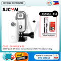 SJCam C100 Action Camera Bundle with Micro SD Card and Monopod, Waterproof Mini Wearable Sports Cam