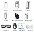 VMIDirect Waterproof Mini Wearable Sports Cam with accessories including clips and cables for action capturing