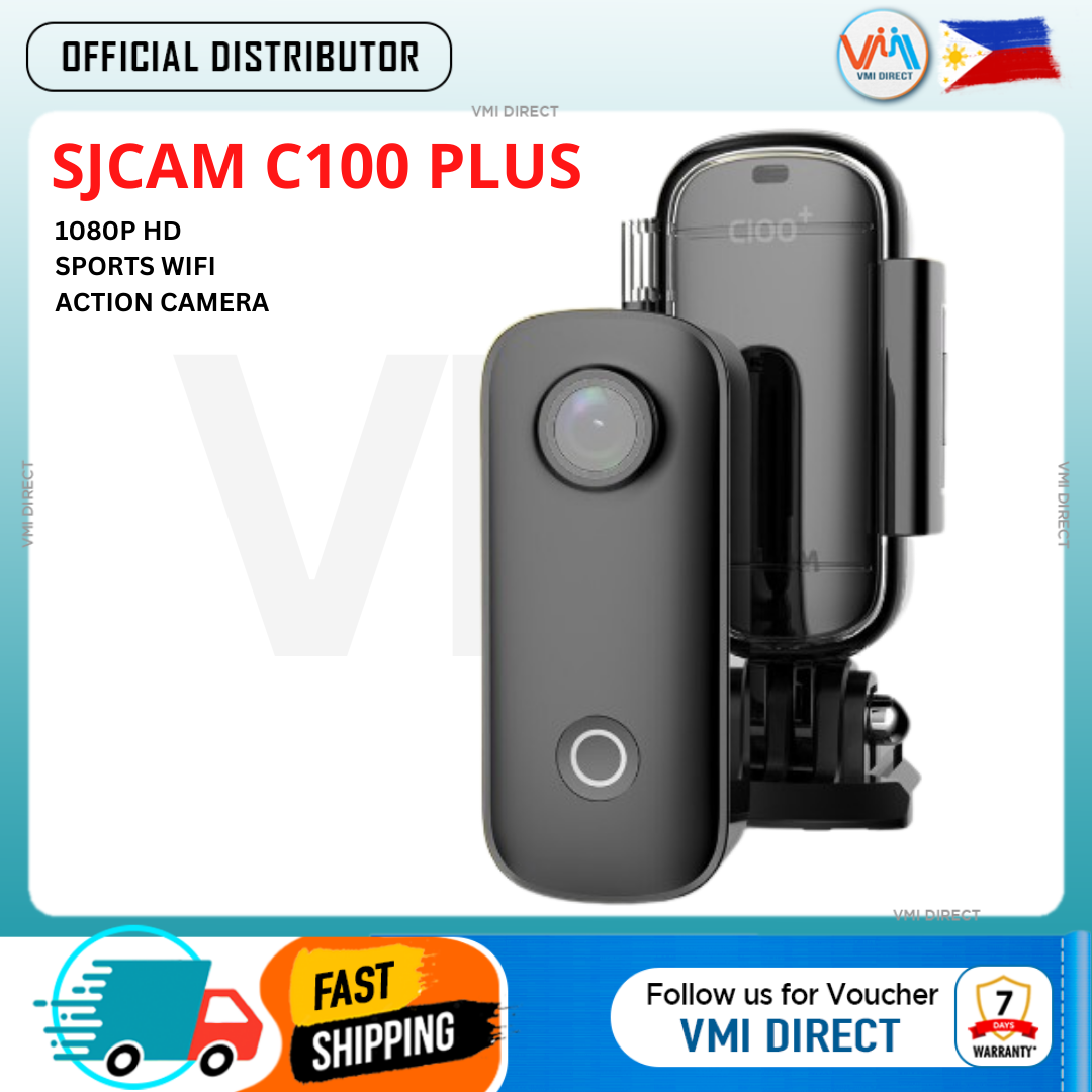 VMIDirect SJCAM C100 Plus Action Camera with 1080P HD and Sports WiFi, Waterproof Mini Wearable Sports Cam