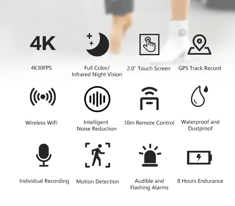 VMIDirect Wearable 4K Body Camera with night vision, GPS, and waterproof features for active recording