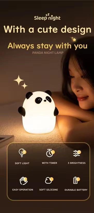 VMIDirect cute panda night lamp as a bedroom lamp with soft light and adjustable brightness