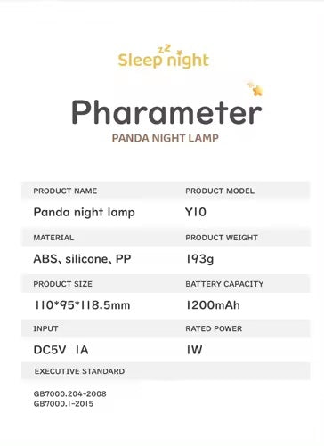 VMIDirect Panda Night Lamp suitable for kids' rooms, a cute bedroom lamp with soft lighting.