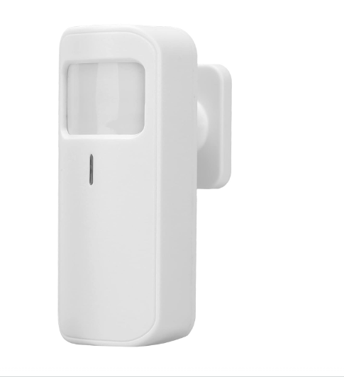 White smart motion sensor alarm for home security alarm system monitoring