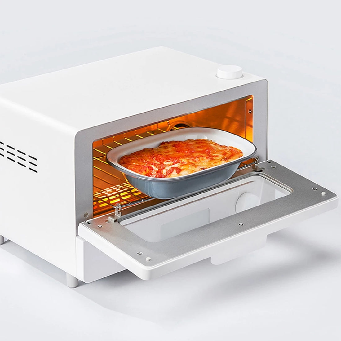 VMIDirect Smart Steam Oven in sleek white design with clear viewing window and easy control knob
