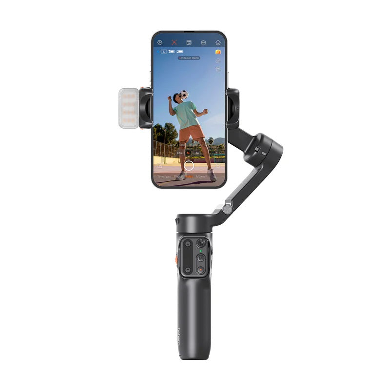 Smartphone gimbal stabilizer for smooth video recording with adjustable controls