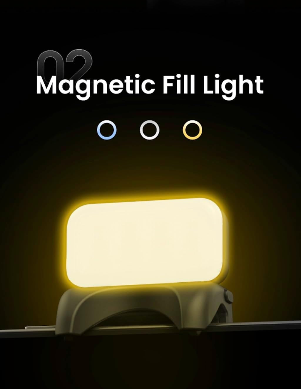 Magnetic Fill Light for smartphone gimbal stabilizer with adjustable brightness settings