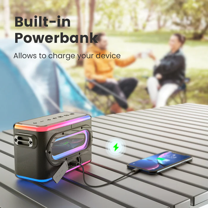 VMIDirect Bluetooth Karaoke Speaker with Built-in Powerbank for Charging Devices While Enjoying Music