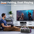 VMIDirect Portable Bluetooth Karaoke Speaker with Dual Pairing for Powerful 300W Stereo Sound