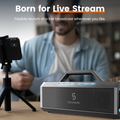 Portable Bluetooth Karaoke Speaker designed for live streaming with easy handle for on-the-go use