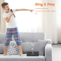 Child singing with a microphone using a Portable Bluetooth Karaoke Speaker for fun music sessions