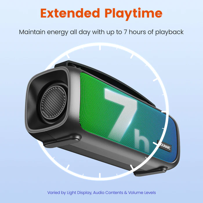 VMIDirect Portable Bluetooth Speaker featuring 7 hours of extended playtime and vibrant sound quality