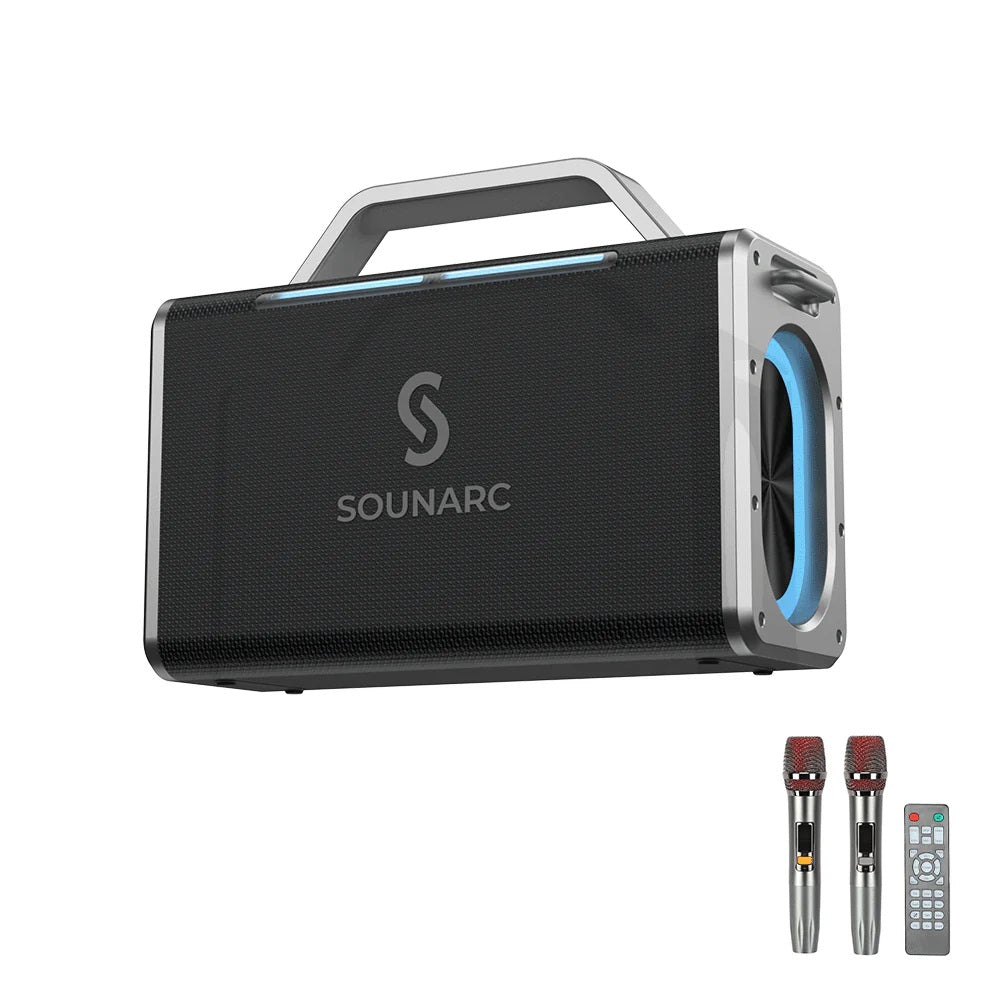 VMIDirect Portable Karaoke Speaker with dual microphones and remote for easy music control