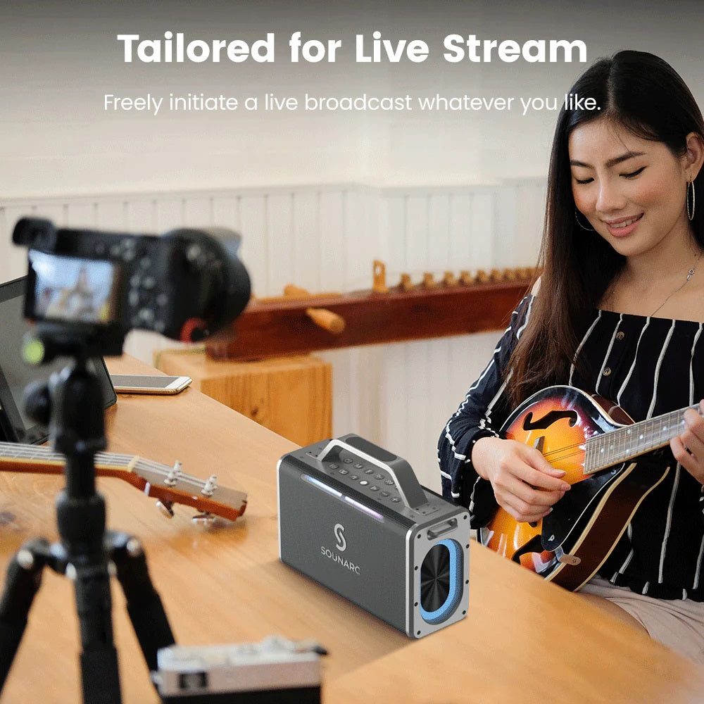 VMIDirect Portable Karaoke Speaker for live streaming and singing with Bluetooth connectivity