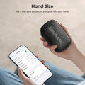 VMIDirect Portable Outdoor Speaker held in hand with a smartphone displaying connection options