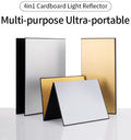 4-in-1 Cardboard Light Reflectors in Silver and Gold for Striped Photography Background Paper
