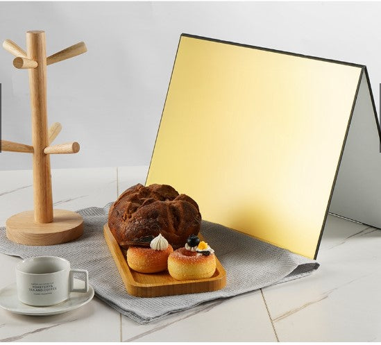 VMIDirect Striped Photography Background Paper with shiny gold surface ideal for food photography