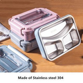 Stylish VMIDirect 900ml Electric Heating Lunch Box made of durable stainless steel with multiple compartments
