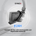 SYNC Wireless Headset Intercom with 24-hour rechargeable and replaceable battery support for all-day use