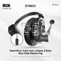 SYNC Wireless Headset Intercom with SmartFlow Sync and 3.5mm real-time monitoring feature