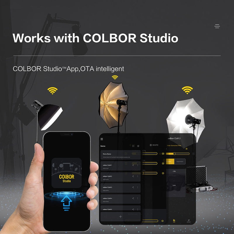 Synco COLBOR CL100X 110W monolight with smartphone app connection for studio lighting setups