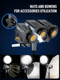 Synco COLBOR CL220R RGB LED studio light with Bowens mount for versatile accessories usage