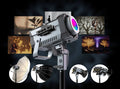 Synco COLBOR CL220R RGB LED studio light with various lighting setups showcasing its versatility