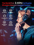 Wireless Communication Headset for Filmmaking with Full Duplex System and Type-C Charging