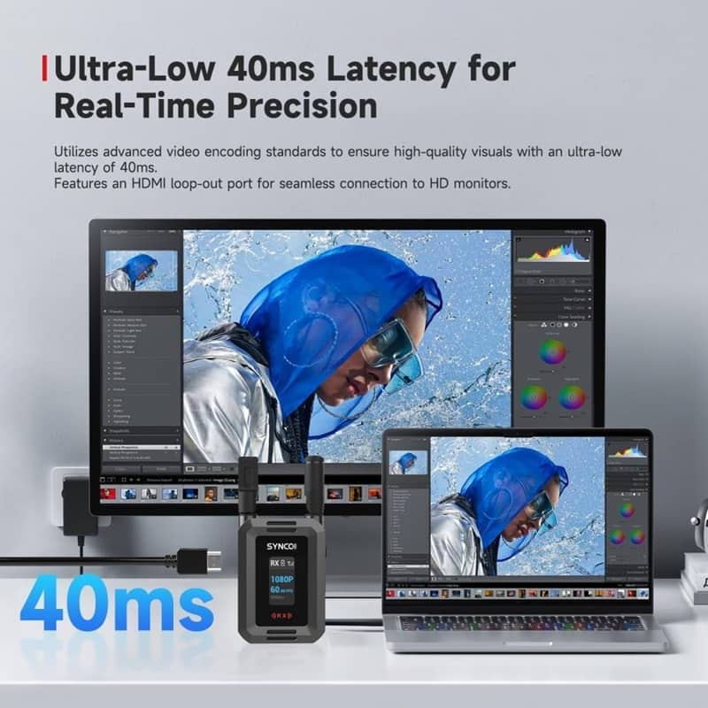 VMIDirect Wireless Video System with ultra-low 40ms latency for real-time precision in video production