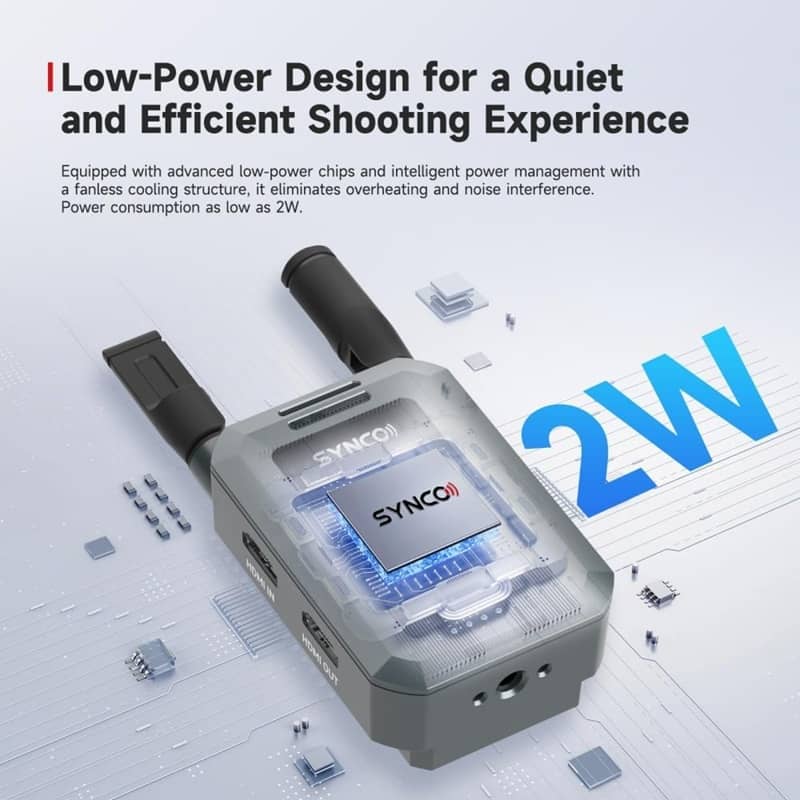 VMIDirect Wireless Video System with Low-Power Design for Efficient Shooting and Quiet Operation