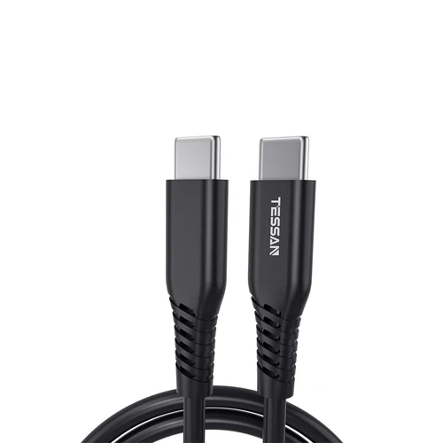 Tessan 100W 60W USB Type C to Type C cable with durable connectors for fast charging.
