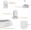 Tessan 11 outlet surge protector extension cord with 10 ft cable, flat plug, USB ports, and overload protection