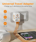 Best universal adapter for travel by VMIDirect charging five devices simultaneously with multiple USB and AC outlets